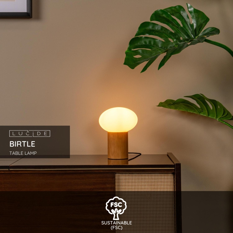 Lucide BIRTLE - Stolná lampa - 1xE14 - Opál